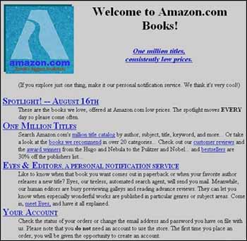 original Amazon.com home page