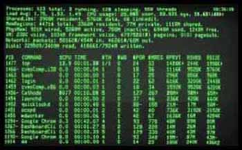 old computer monitor with green text