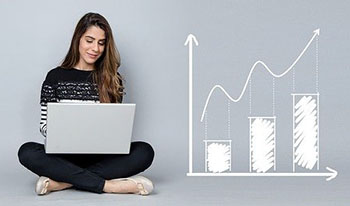 woman and profit chart